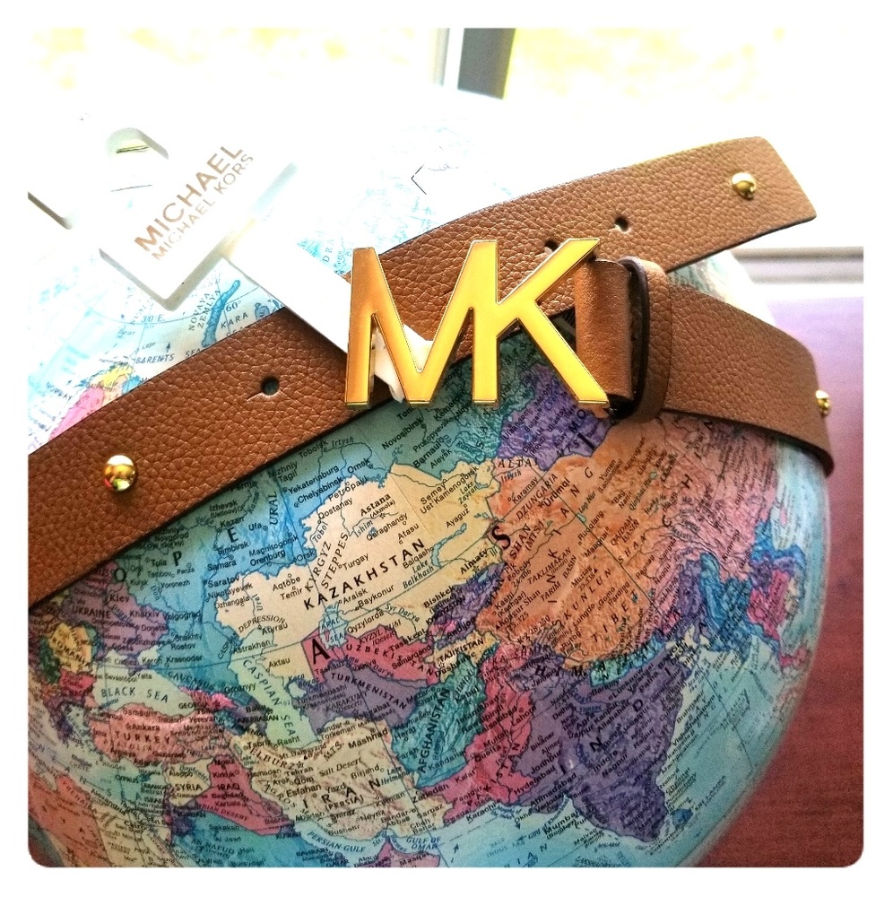 Michael Kors XL Leather Studded Belt NWT